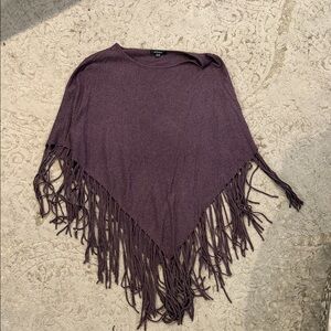 Acrobat Plum Fringe Poncho